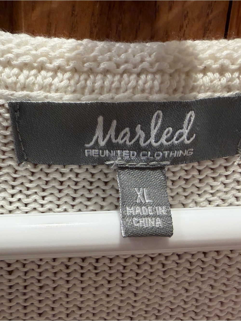 Cream 'Summer Vibes' Knit Sweater with Orange Script by Marled Reunited Clothing - Picture 5 of 7